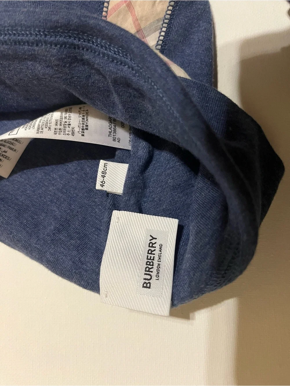 Burberry Classic Navy One-Piece Romper with Matching Hat